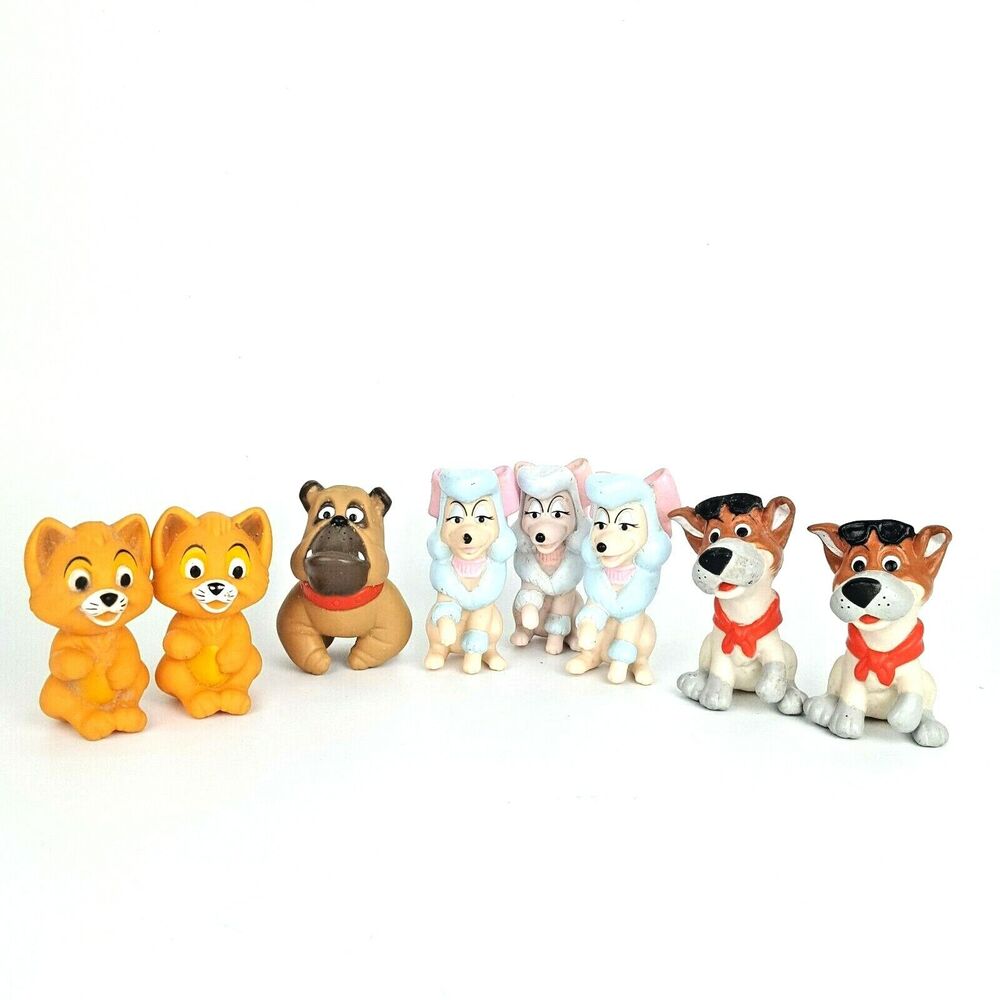 1988 McDonald's Disney Oliver and Company Finger Puppets Set Of 8 Happy Meal Toy